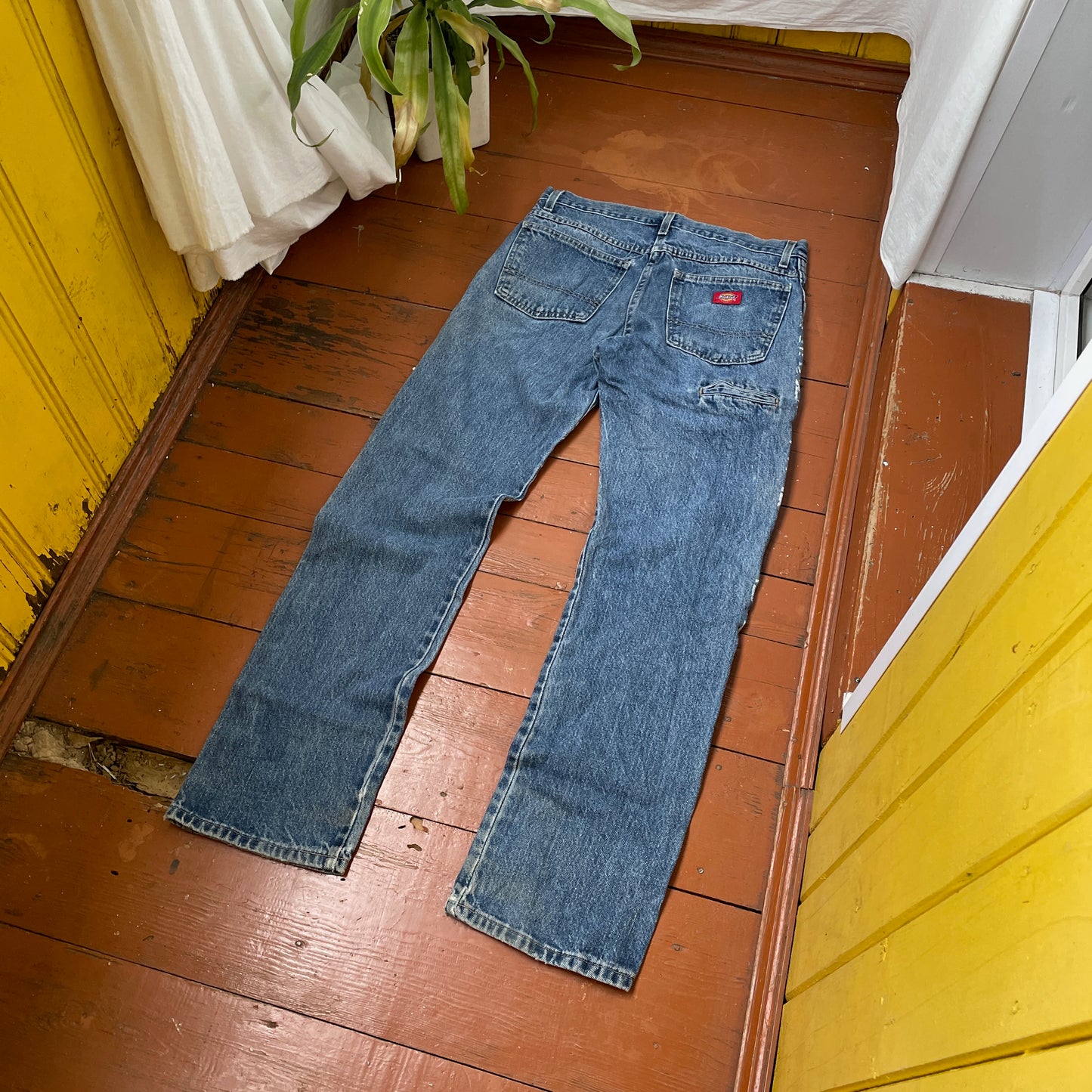 Custom Dickies Snake Jeans – Bleached Serpent Print Denim | Y2K Alt Streetwear 1 of 1 Vintage Grunge Pants