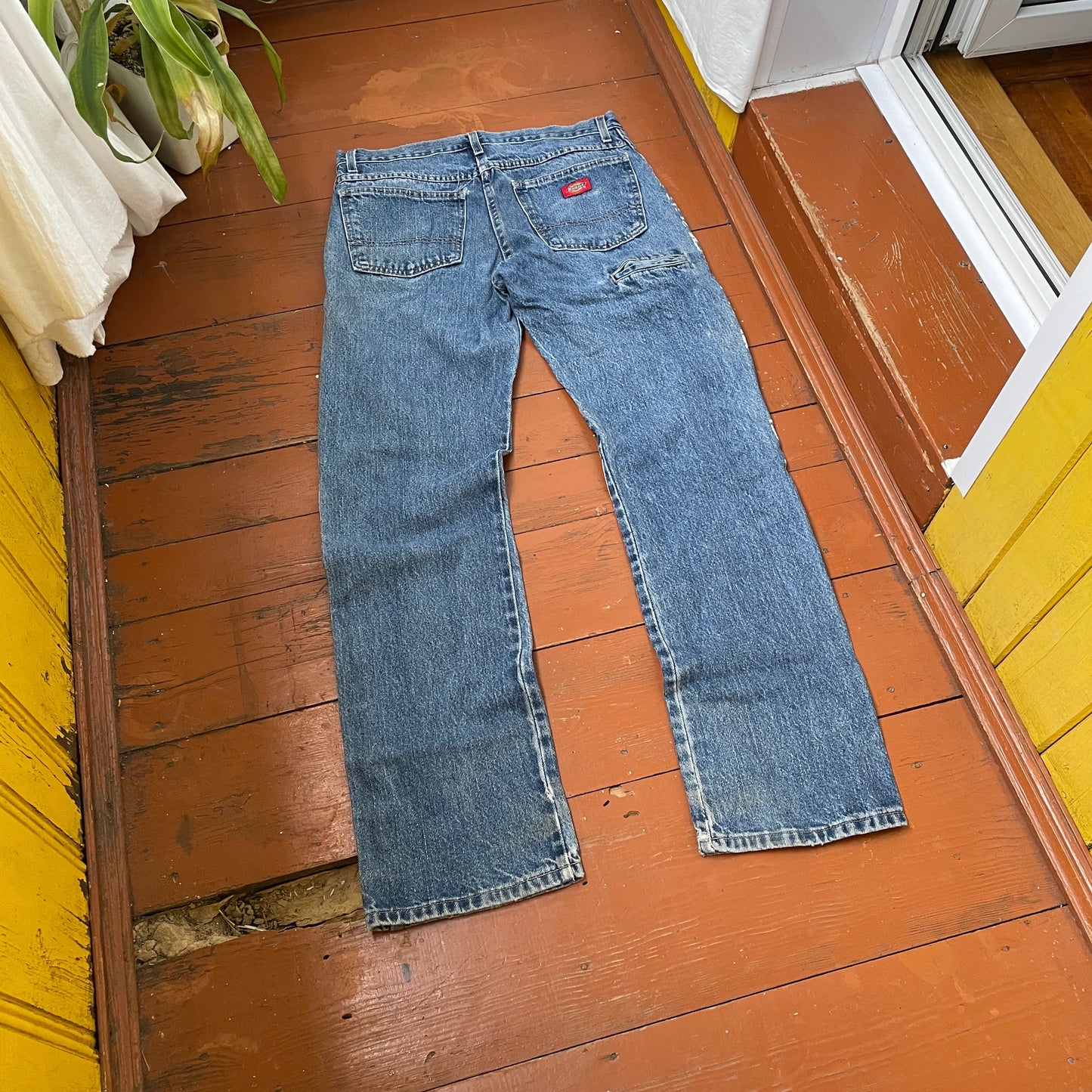Custom Dickies Snake Jeans – Bleached Serpent Print Denim | Y2K Alt Streetwear 1 of 1 Vintage Grunge Pants