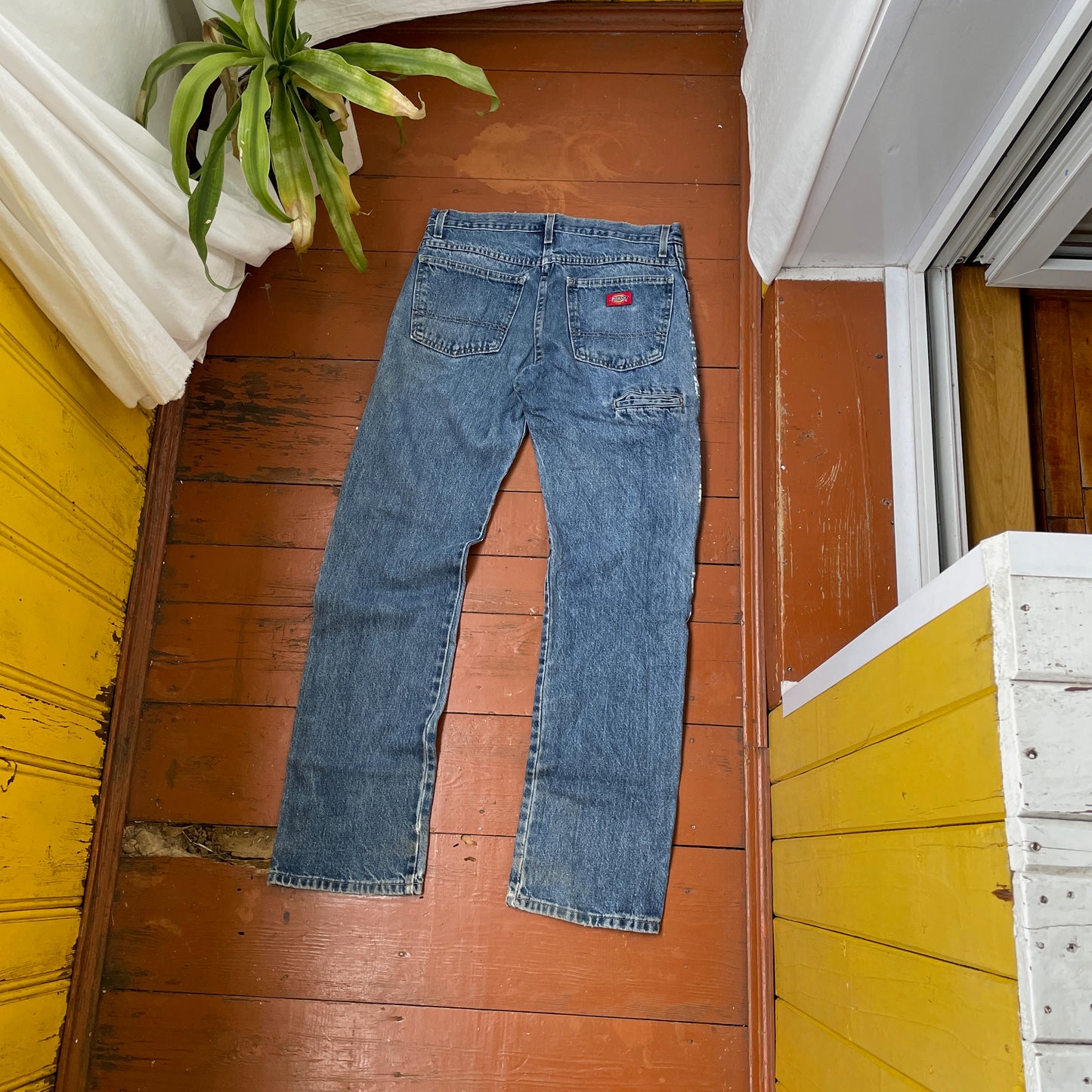 Custom Dickies Snake Jeans – Bleached Serpent Print Denim | Y2K Alt Streetwear 1 of 1 Vintage Grunge Pants