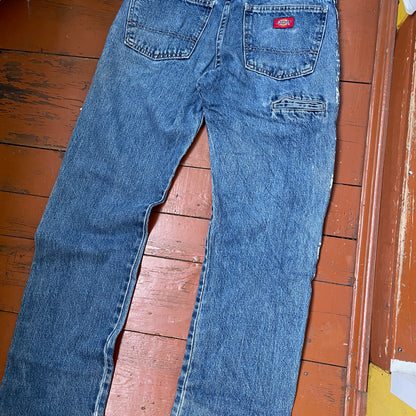 Custom Dickies Snake Jeans – Bleached Serpent Print Denim | Y2K Alt Streetwear 1 of 1 Vintage Grunge Pants