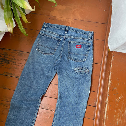 Custom Dickies Snake Jeans – Bleached Serpent Print Denim | Y2K Alt Streetwear 1 of 1 Vintage Grunge Pants