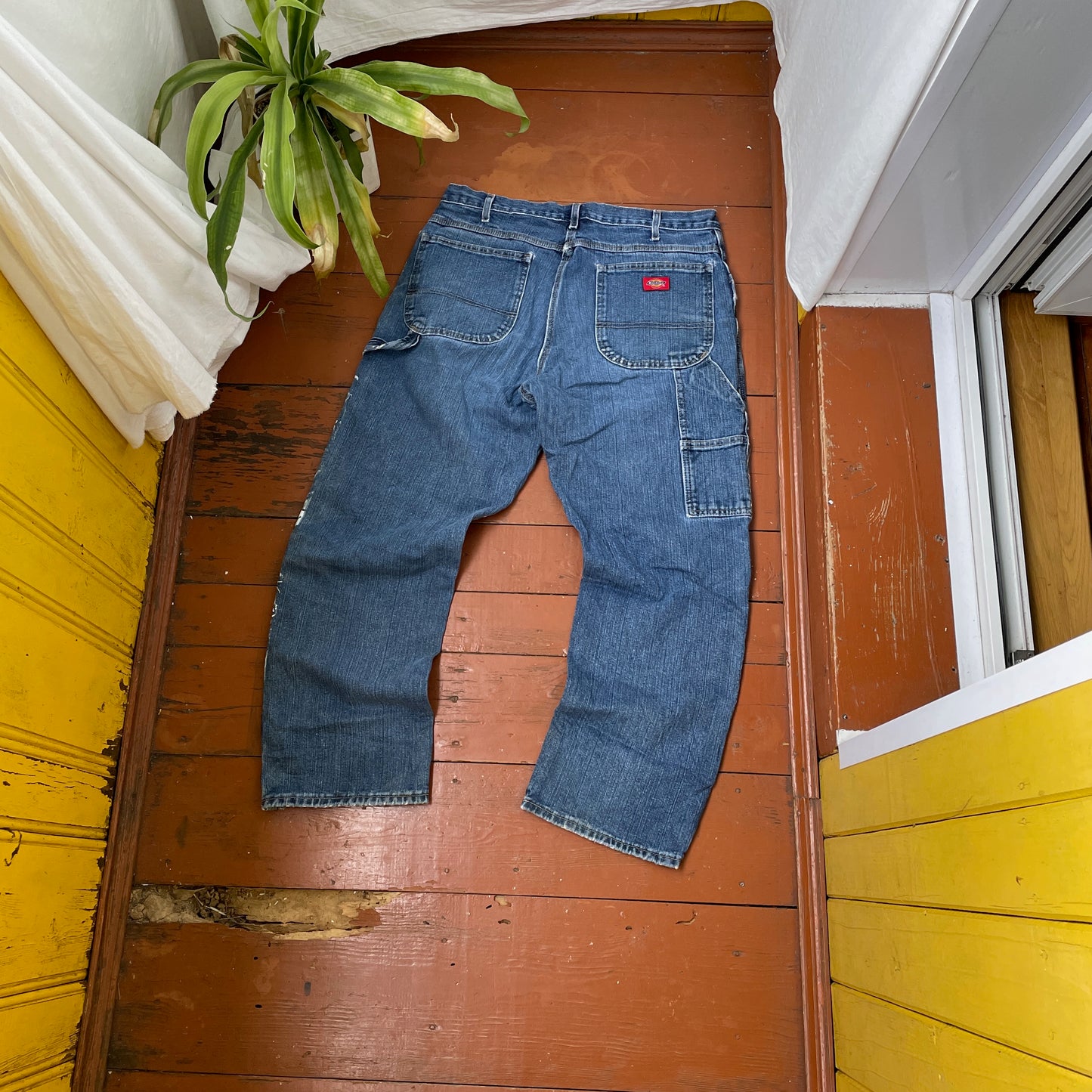 Custom Dickies Snake Jeans – White Cobra Print on Distressed Denim | Vintage Workwear Reworked 1 of 1