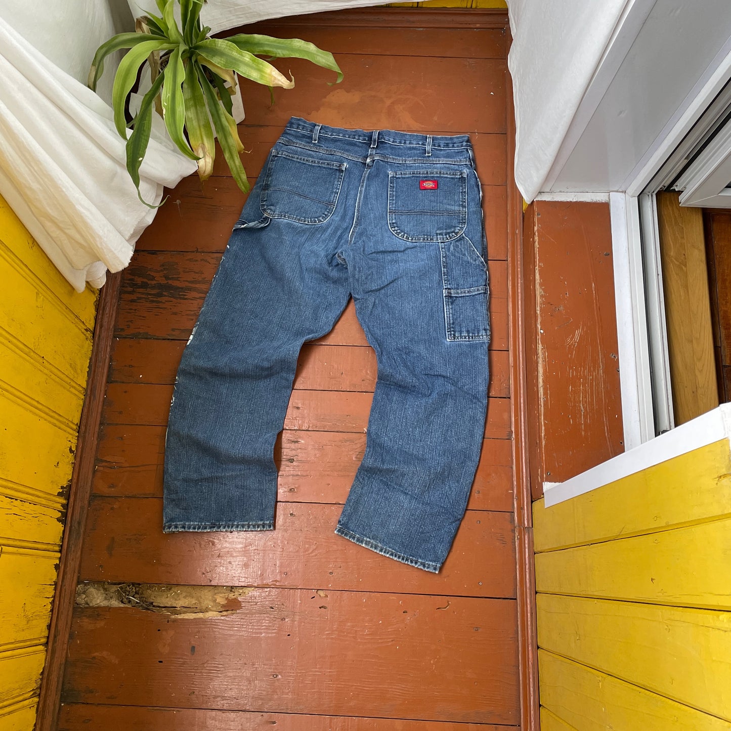 Custom Dickies Snake Jeans – White Cobra Print on Distressed Denim | Vintage Workwear Reworked 1 of 1