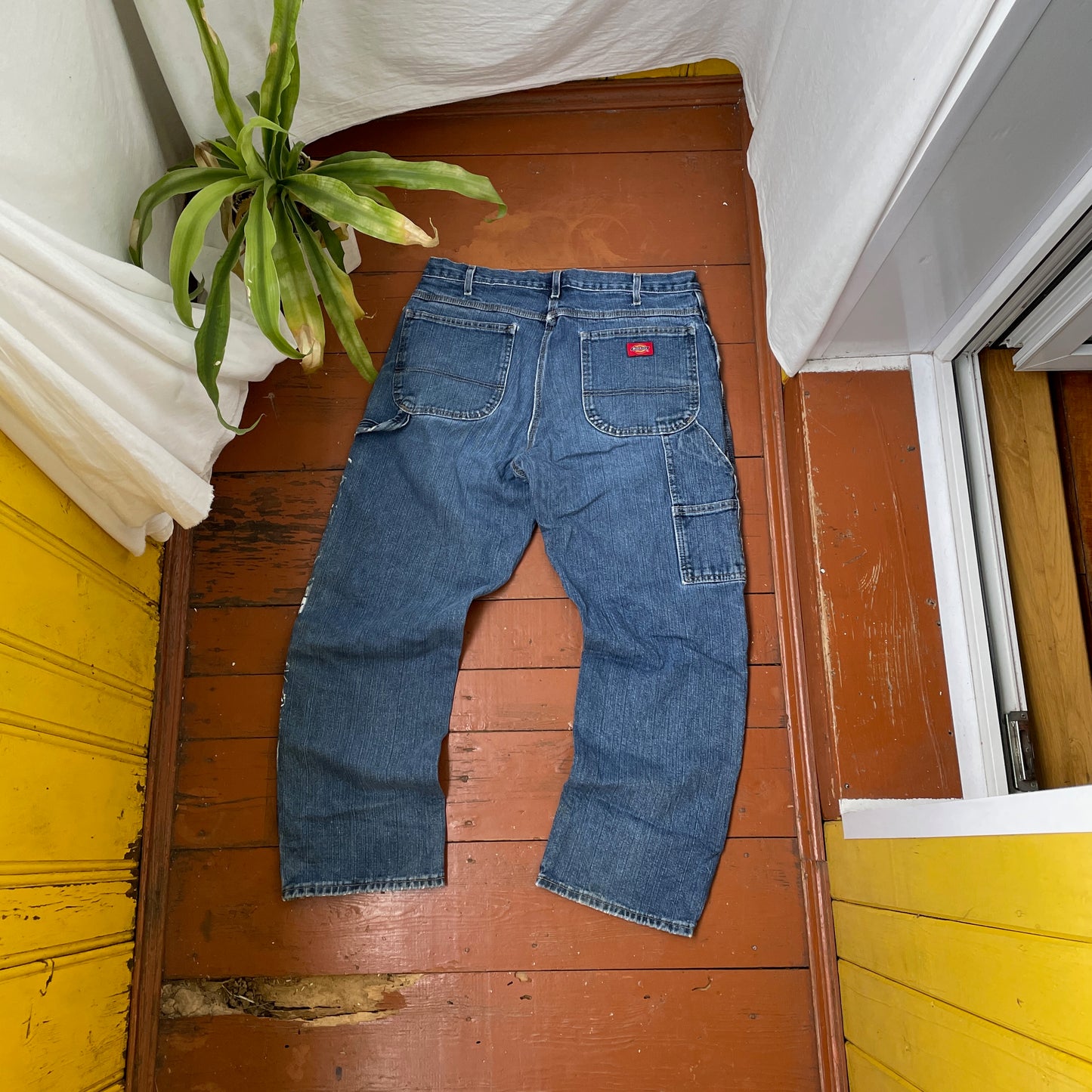 Custom Dickies Snake Jeans – White Cobra Print on Distressed Denim | Vintage Workwear Reworked 1 of 1