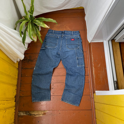 Custom Dickies Snake Jeans – White Cobra Print on Distressed Denim | Vintage Workwear Reworked 1 of 1