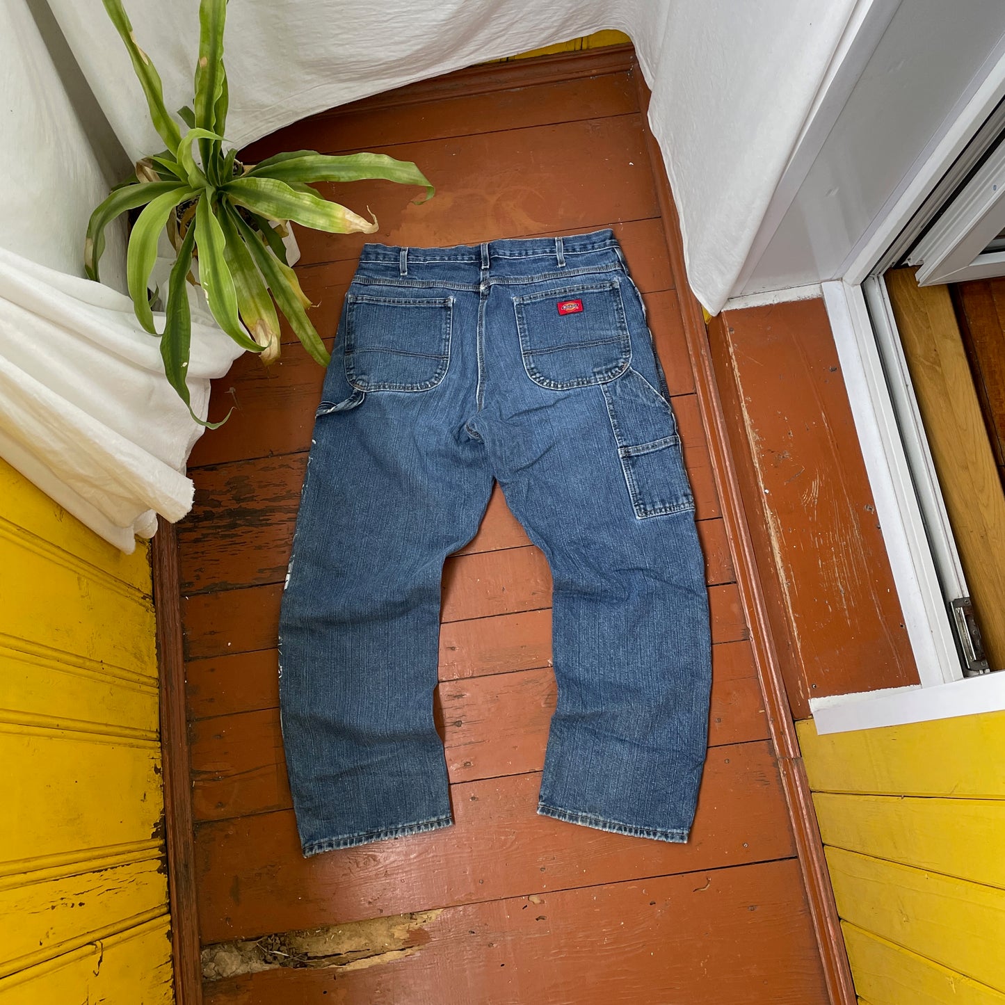 Custom Dickies Snake Jeans – White Cobra Print on Distressed Denim | Vintage Workwear Reworked 1 of 1