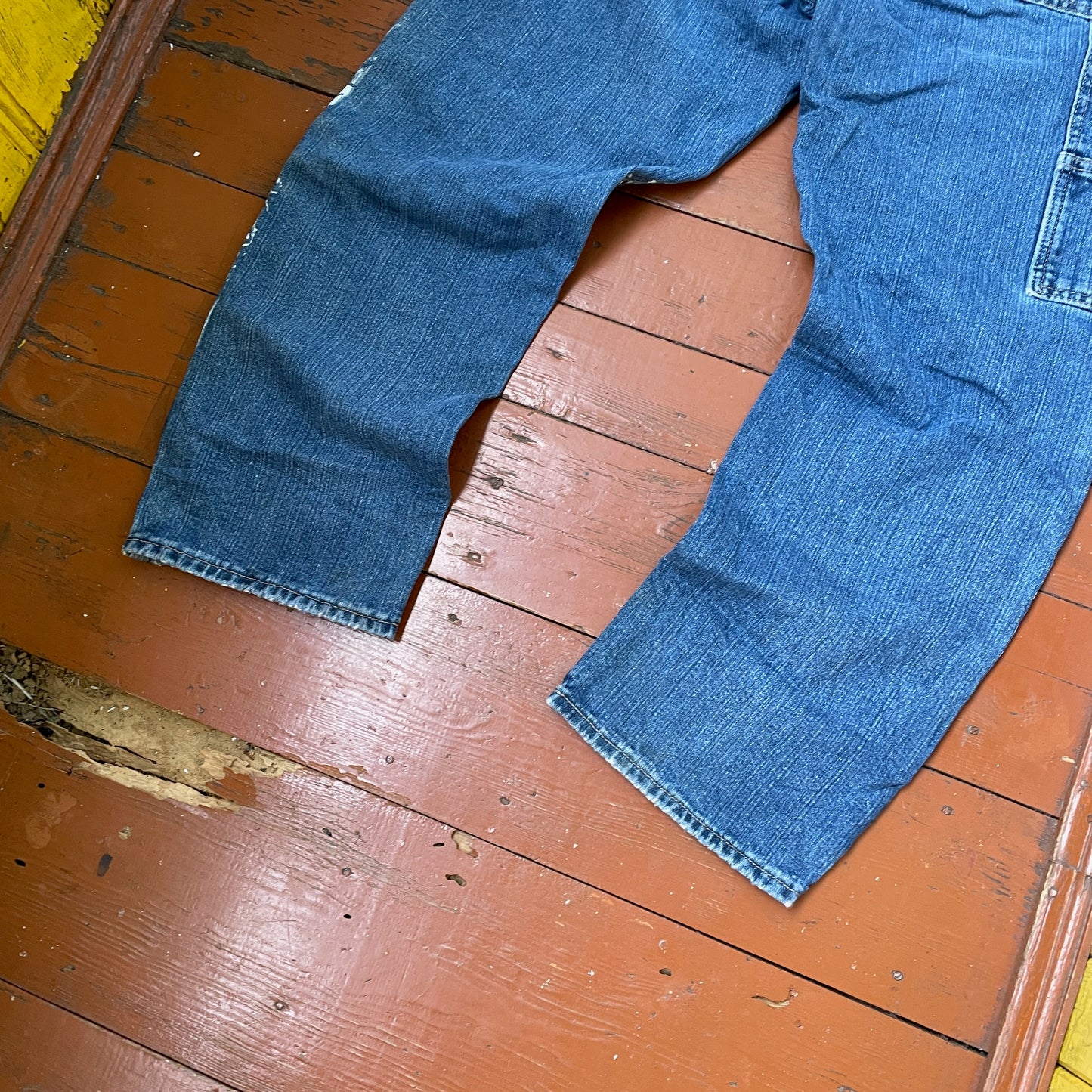 Custom Dickies Snake Jeans – White Cobra Print on Distressed Denim | Vintage Workwear Reworked 1 of 1