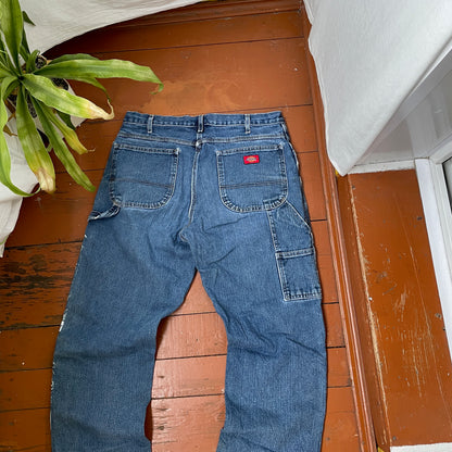 Custom Dickies Snake Jeans – White Cobra Print on Distressed Denim | Vintage Workwear Reworked 1 of 1