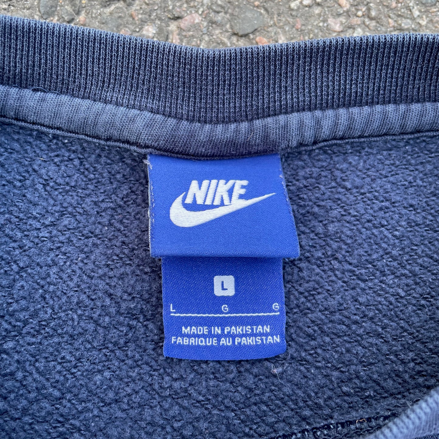 Custom Nike Navy Sweatshirt – White Tiger Print | Vintage 1 of 1
