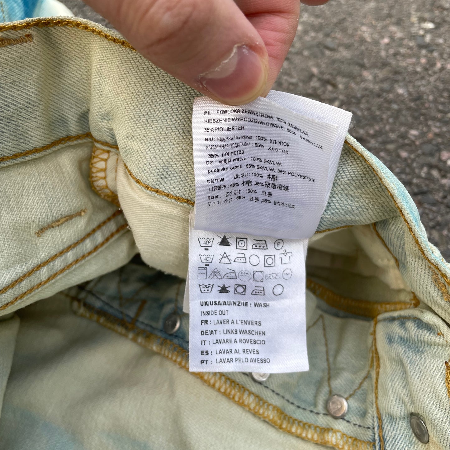 Custom Carhartt Dragon Jeans – Washed Blue Dragon Art | Vintage Workwear 1 of 1