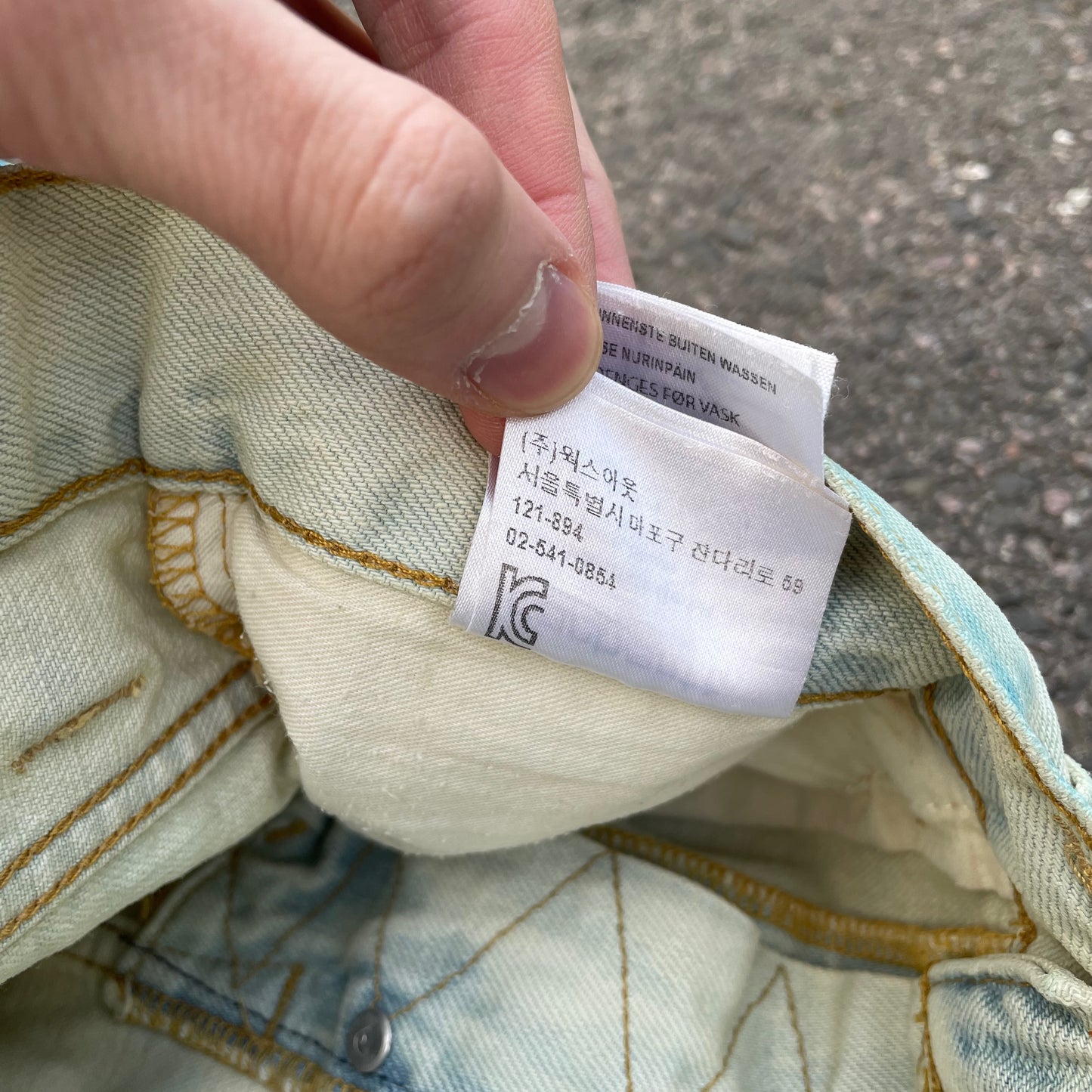 Custom Carhartt Dragon Jeans – Washed Blue Dragon Art | Vintage Workwear 1 of 1