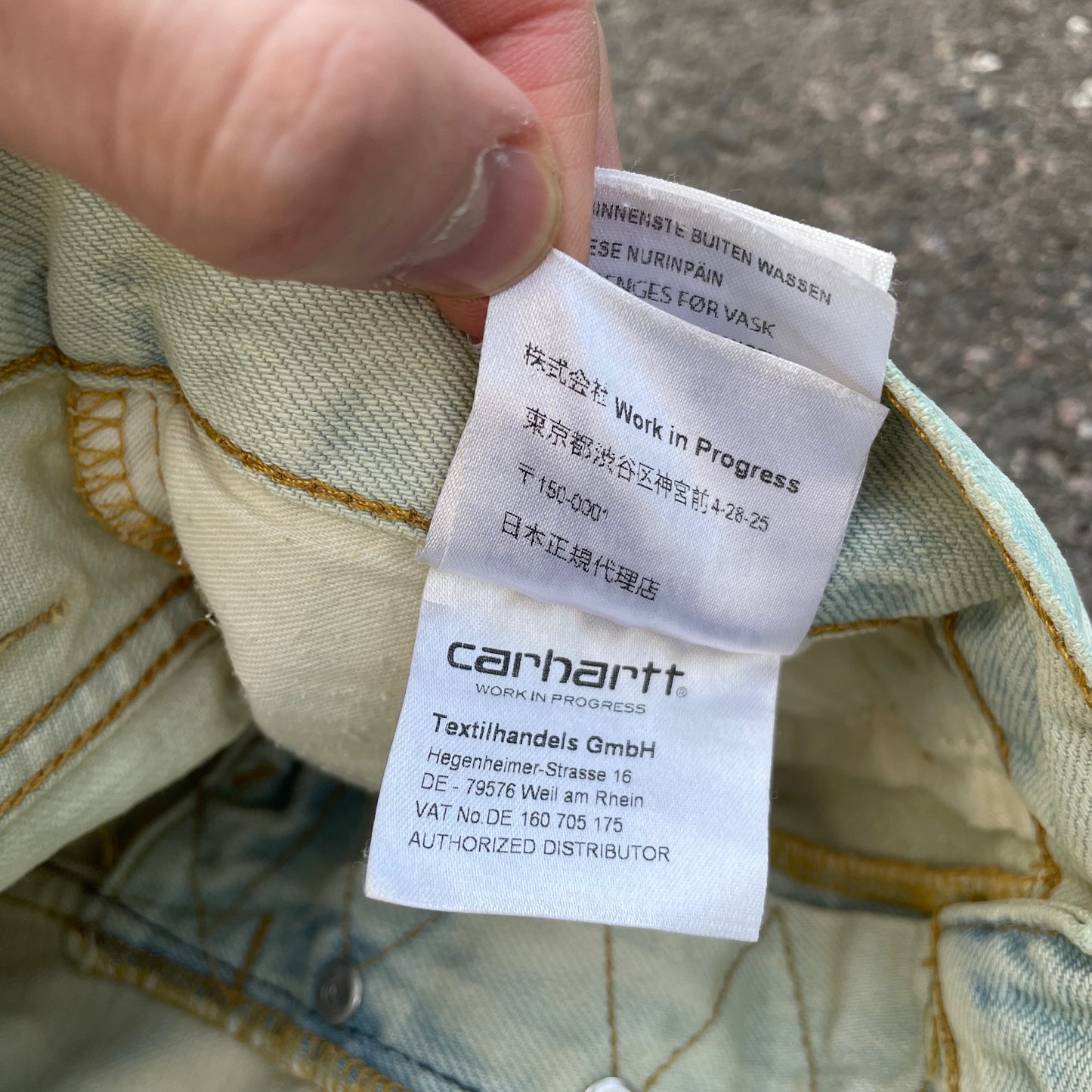 Custom Carhartt Dragon Jeans – Washed Blue Dragon Art | Vintage Workwear 1 of 1