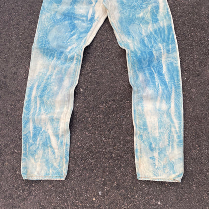 Custom Carhartt Dragon Jeans – Washed Blue Dragon Art | Vintage Workwear 1 of 1