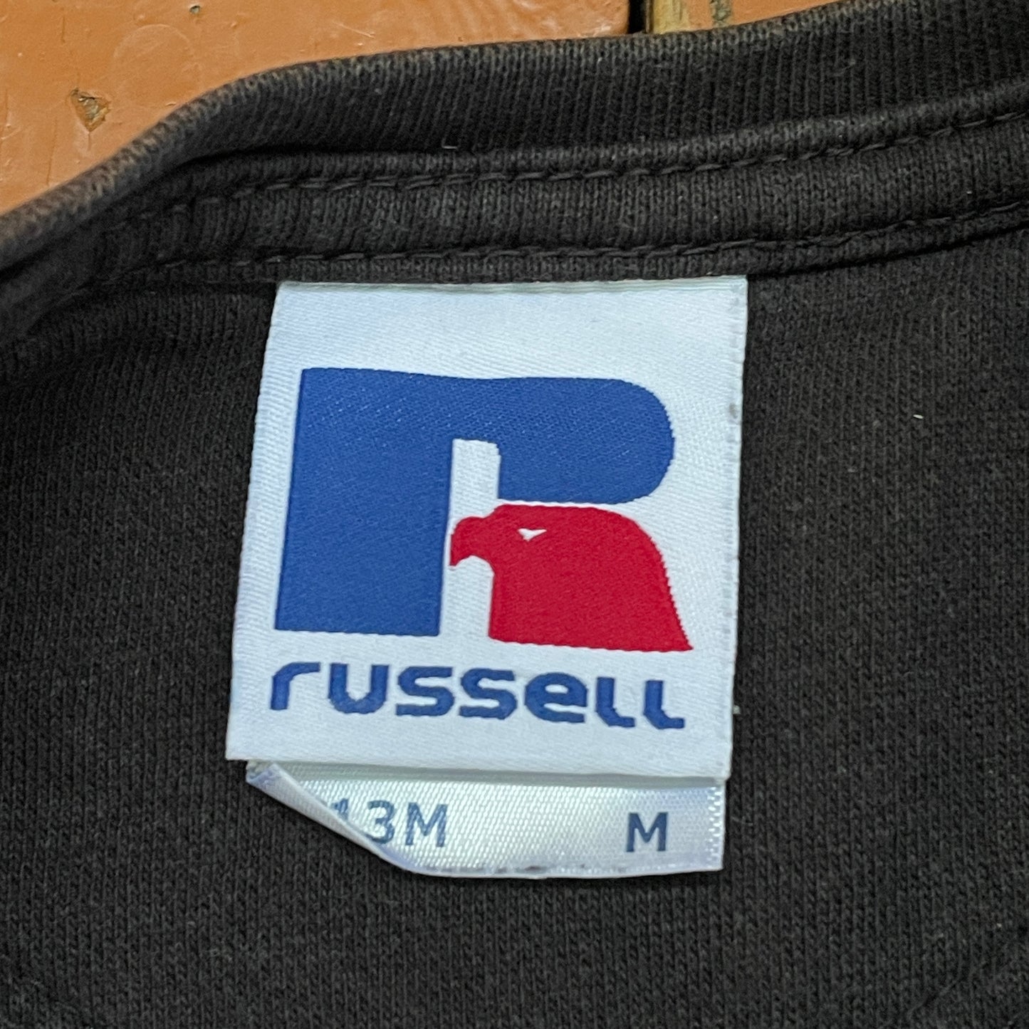 Custom Russell Spider Crewneck – Hand-Printed Black Tarantula on Bleached Faded Sweatshirt | Vintage Fit