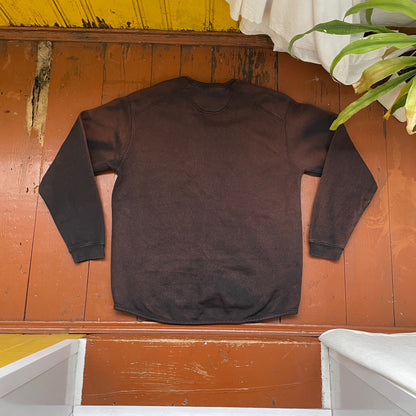 Custom Russell Spider Crewneck – Hand-Printed Black Tarantula on Bleached Faded Sweatshirt | Vintage Fit