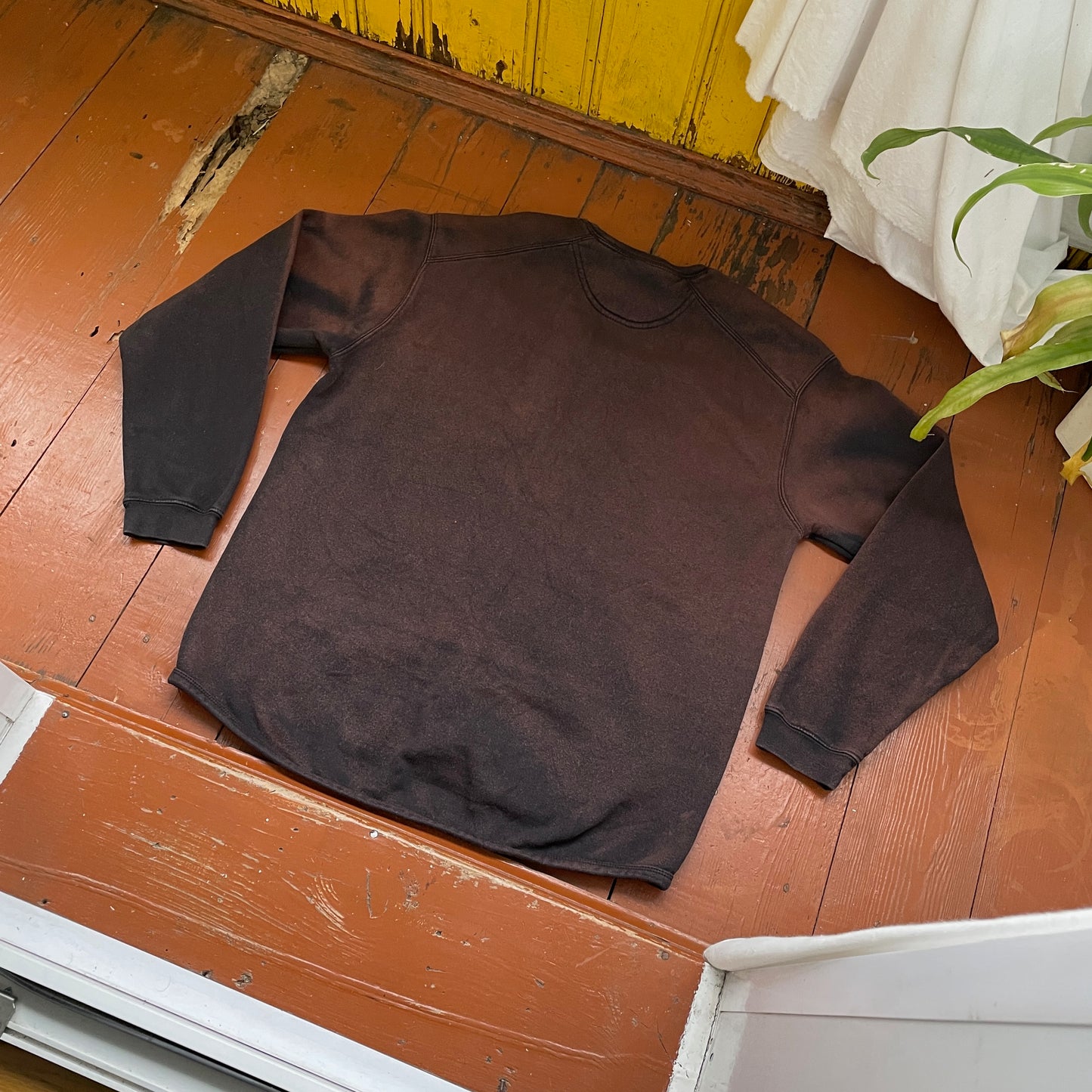 Custom Russell Spider Crewneck – Hand-Printed Black Tarantula on Bleached Faded Sweatshirt | Vintage Fit
