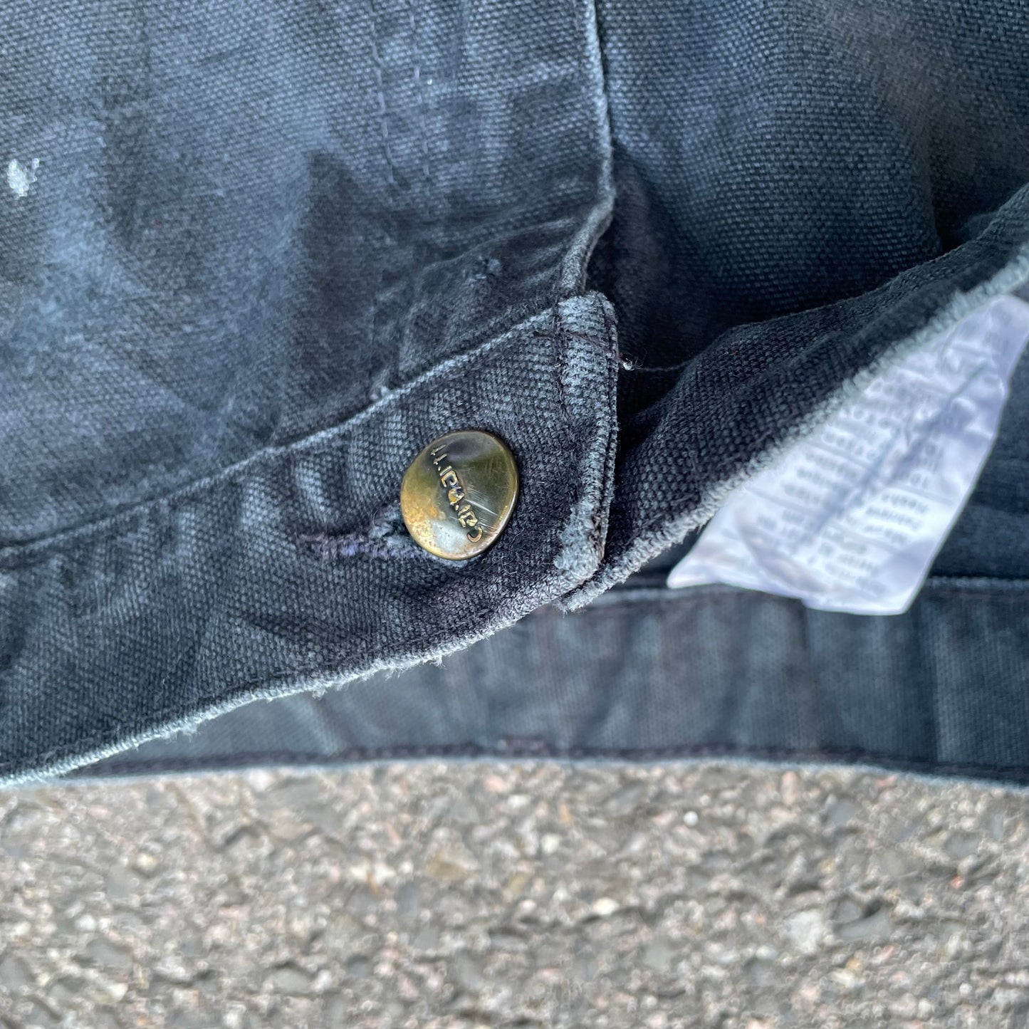 Custom Carhartt Double Knee Black Pants – Vintage Workwear with Tiger Print | 90s Distressed 1 of 1