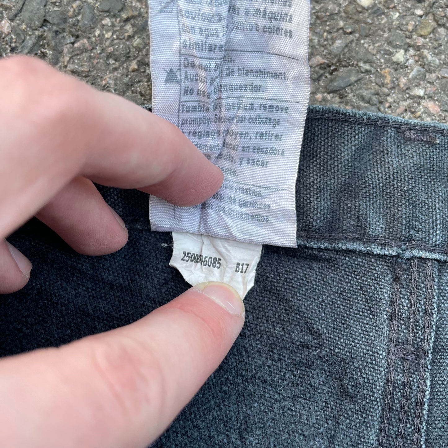 Custom Carhartt Double Knee Black Pants – Vintage Workwear with Tiger Print | 90s Distressed 1 of 1