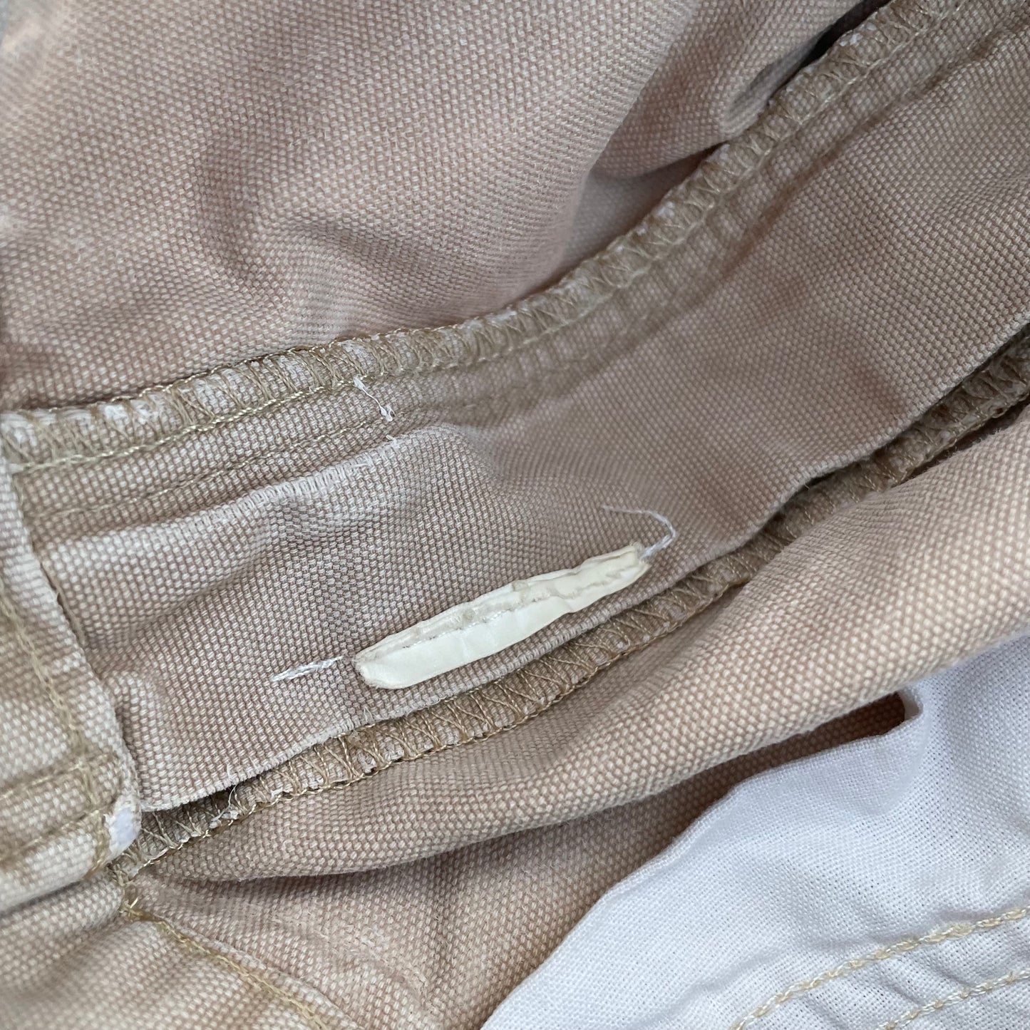 Custom Carhartt Cargo Shorts – Beige Canvas with Back Skeleton Print | Vintage Workwear 1 of 1