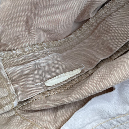Custom Carhartt Cargo Shorts – Beige Canvas with Back Skeleton Print | Vintage Workwear 1 of 1
