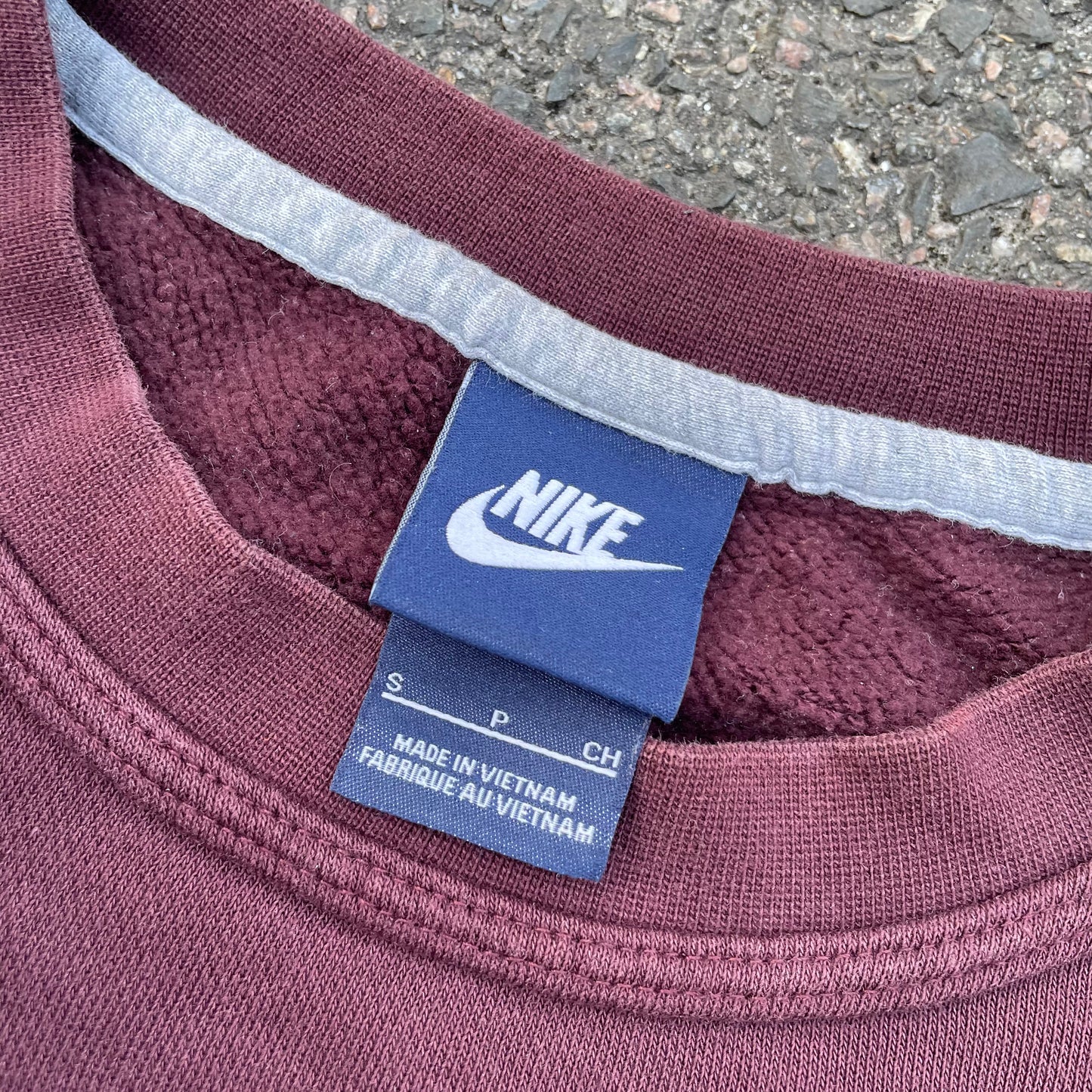 Custom Nike Tiger Graphic Sweatshirt – Dark Red (Burgundy) with White Print | Reworked