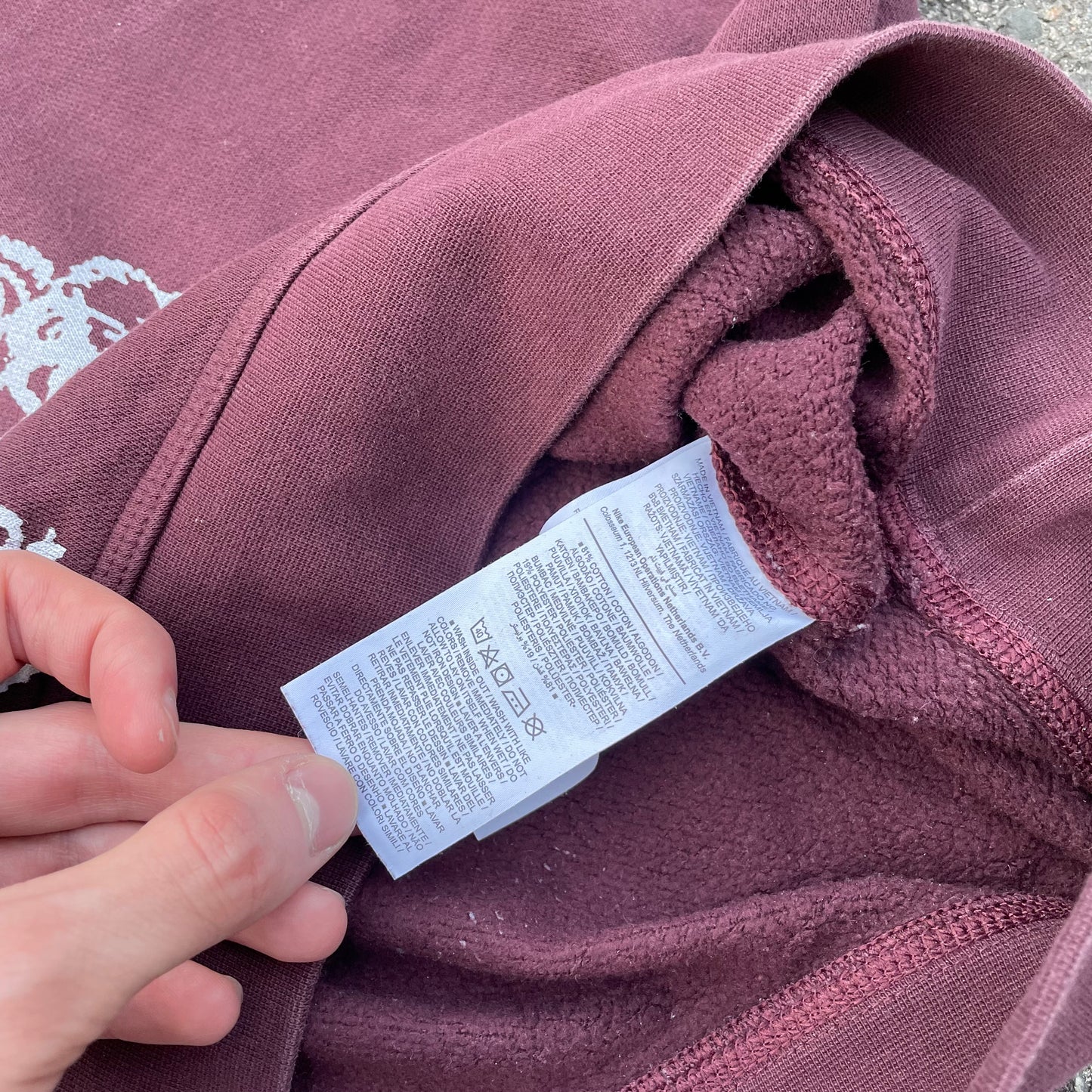 Custom Nike Tiger Graphic Sweatshirt – Dark Red (Burgundy) with White Print | Reworked