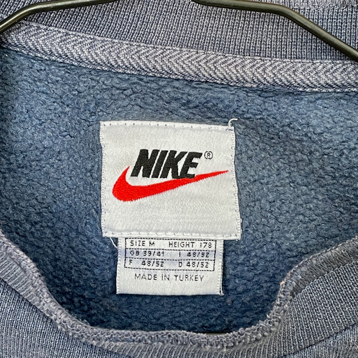 Custom Nike 90s Spider Sweatshirt – Faded Blue with Subtle Spider Motif | Vintage Alt Streetwear 1 of 1