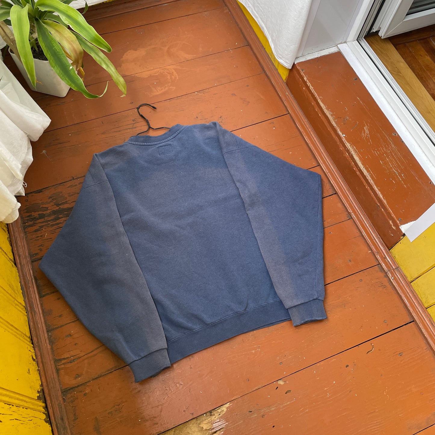Custom Nike 90s Spider Sweatshirt – Faded Blue with Subtle Spider Motif | Vintage Alt Streetwear 1 of 1