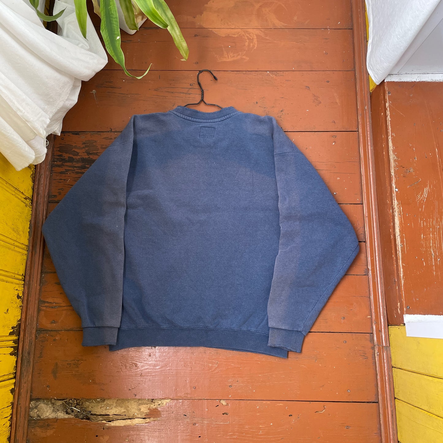 Custom Nike 90s Spider Sweatshirt – Faded Blue with Subtle Spider Motif | Vintage Alt Streetwear 1 of 1