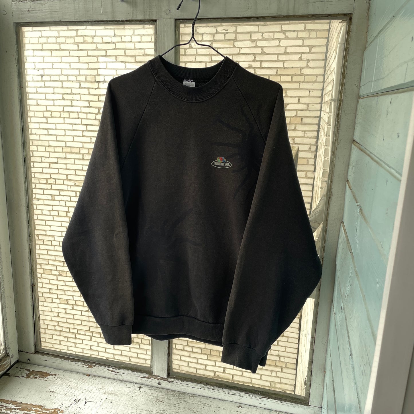 Custom Fruit of the Loom Spider Sweatshirt – Faded Black 90s Vintage Crewneck | Alt Streetwear 1 of 1