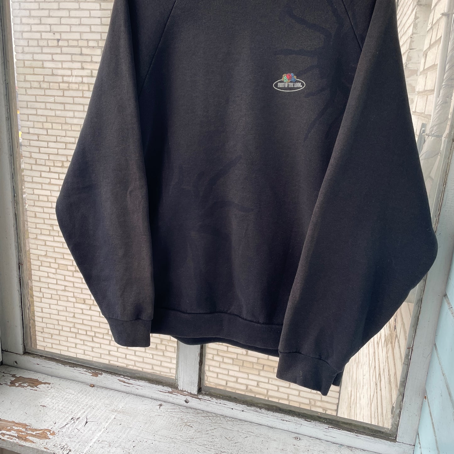 Custom Fruit of the Loom Spider Sweatshirt – Faded Black 90s Vintage Crewneck | Alt Streetwear 1 of 1