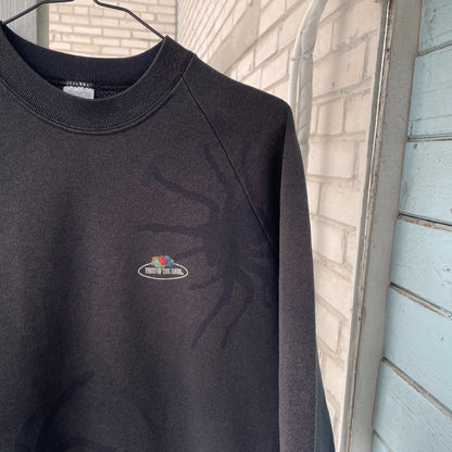 Custom Fruit of the Loom Spider Sweatshirt – Faded Black 90s Vintage Crewneck | Alt Streetwear 1 of 1