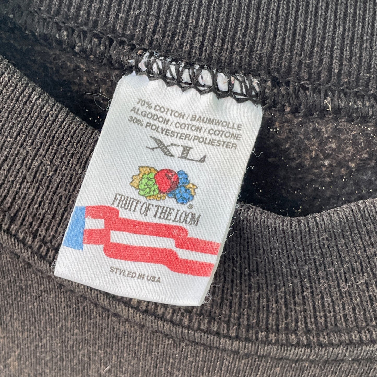 Custom Fruit of the Loom Spider Sweatshirt – Faded Black 90s Vintage Crewneck | Alt Streetwear 1 of 1