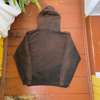 Custom Horror Mask Hoodie – Bleached Black with Skull & Axe Print | Handcrafted Distressed Hoodie