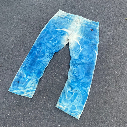 Custom Dickies Tiger Print Workwear Pants – Blue with All-Over Graphic | 1 of 1 Reworked Canvas