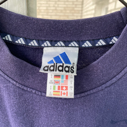 Faded 90s Adidas Sweatshirt – Hand-Faded with Black Spider Pattern | Vintage Sportswear 1 of 1