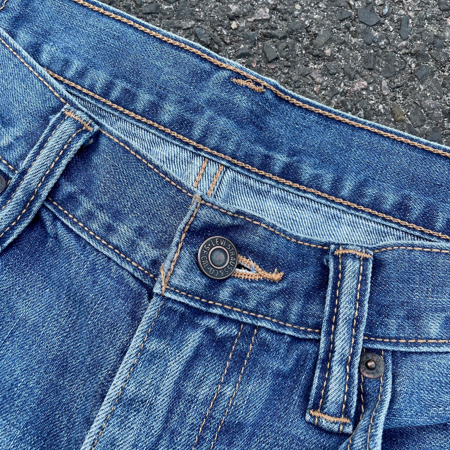 Custom Levi’s Two Dragon Print Jeans – Blue with Yellow Artwork | 1 of 1 Reworked Denim