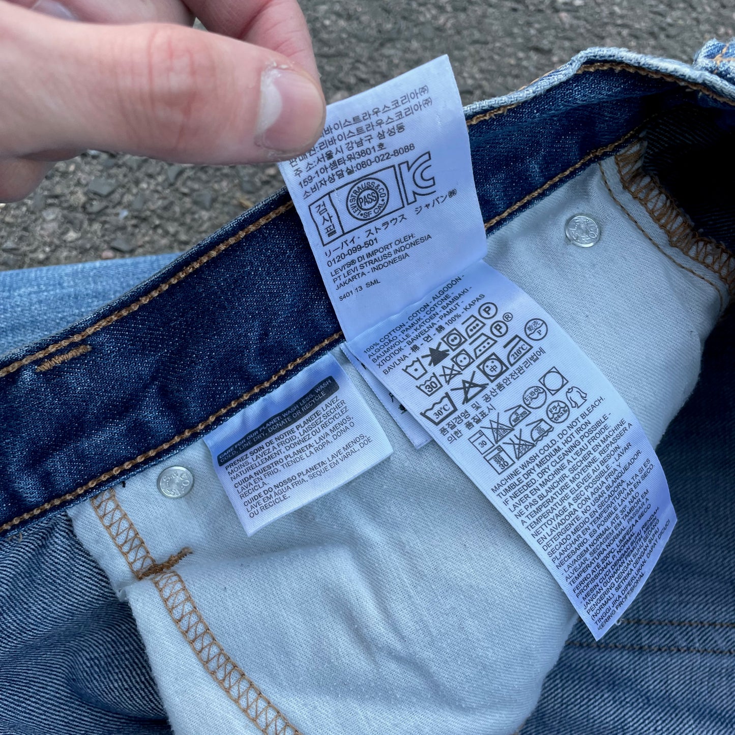 Custom Levi’s Two Dragon Print Jeans – Blue with Yellow Artwork | 1 of 1 Reworked Denim