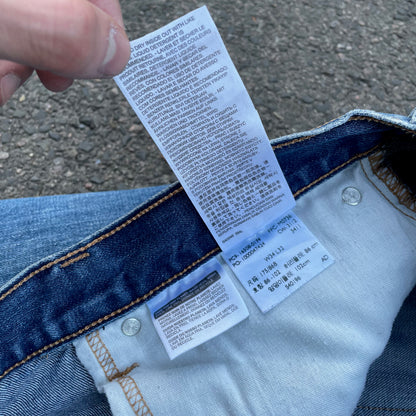 Custom Levi’s Two Dragon Print Jeans – Blue with Yellow Artwork | 1 of 1 Reworked Denim