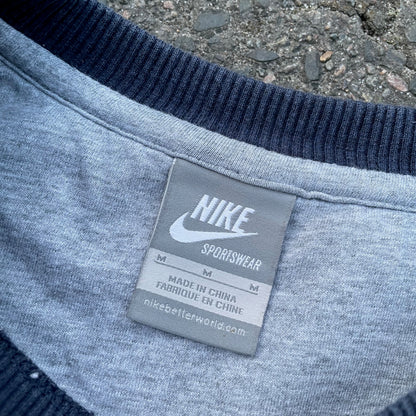 Custom Nike Tiger Print Sweatshirt – Dark Blue with White Artwork | 1 of 1 Reworked Vintage (M)