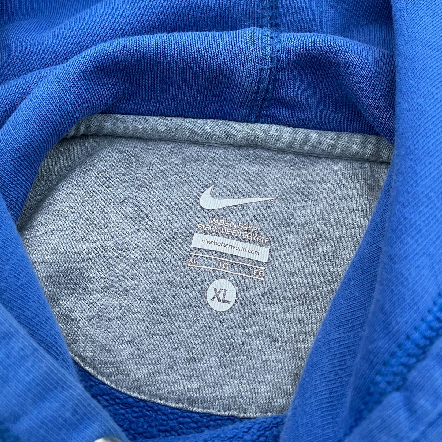 Custom Nike Tiger Print Hoodie – Vibrant Blue with White Artwork | 1 of 1 Reworked
