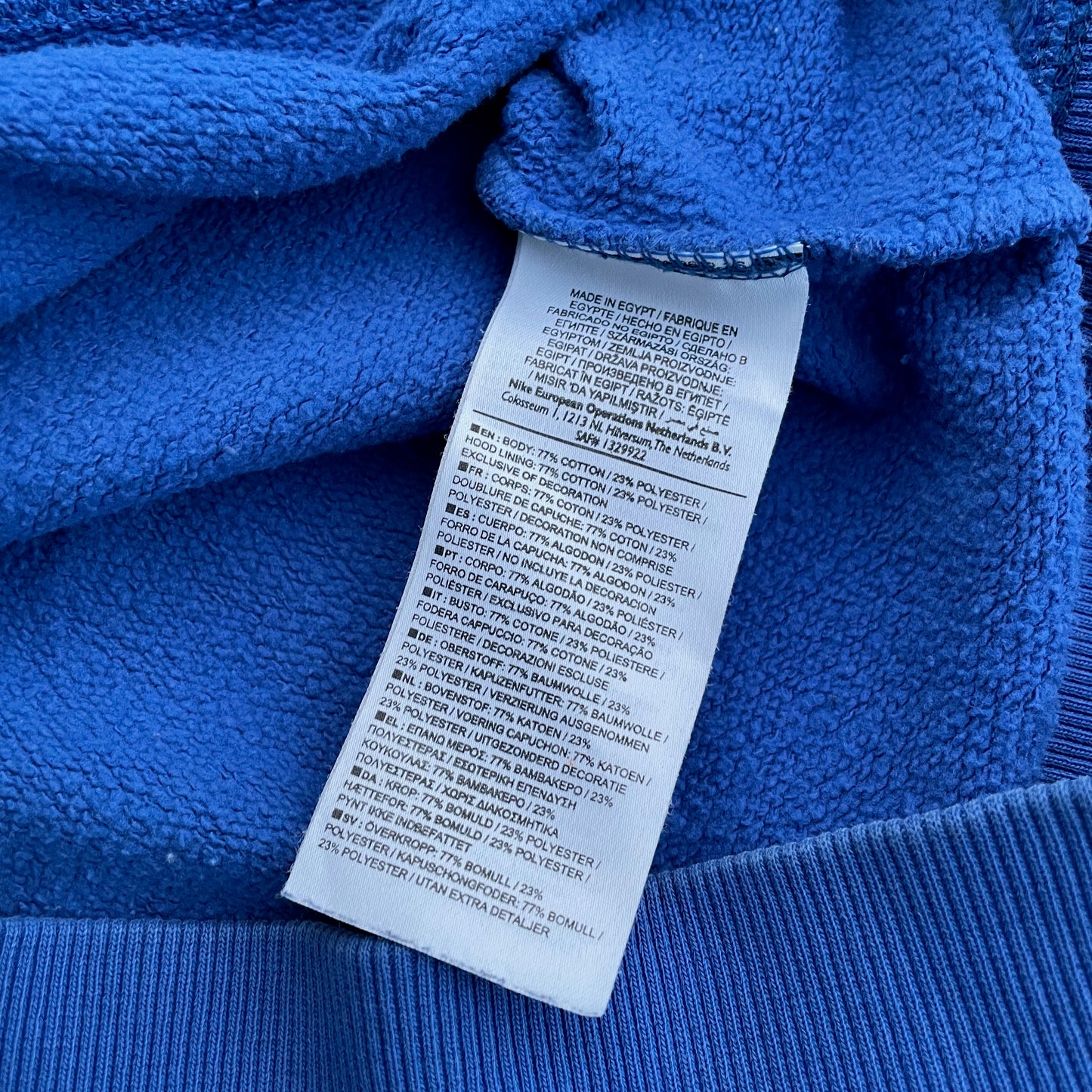 Custom Nike Tiger Print Hoodie – Vibrant Blue with White Artwork | 1 of 1 Reworked