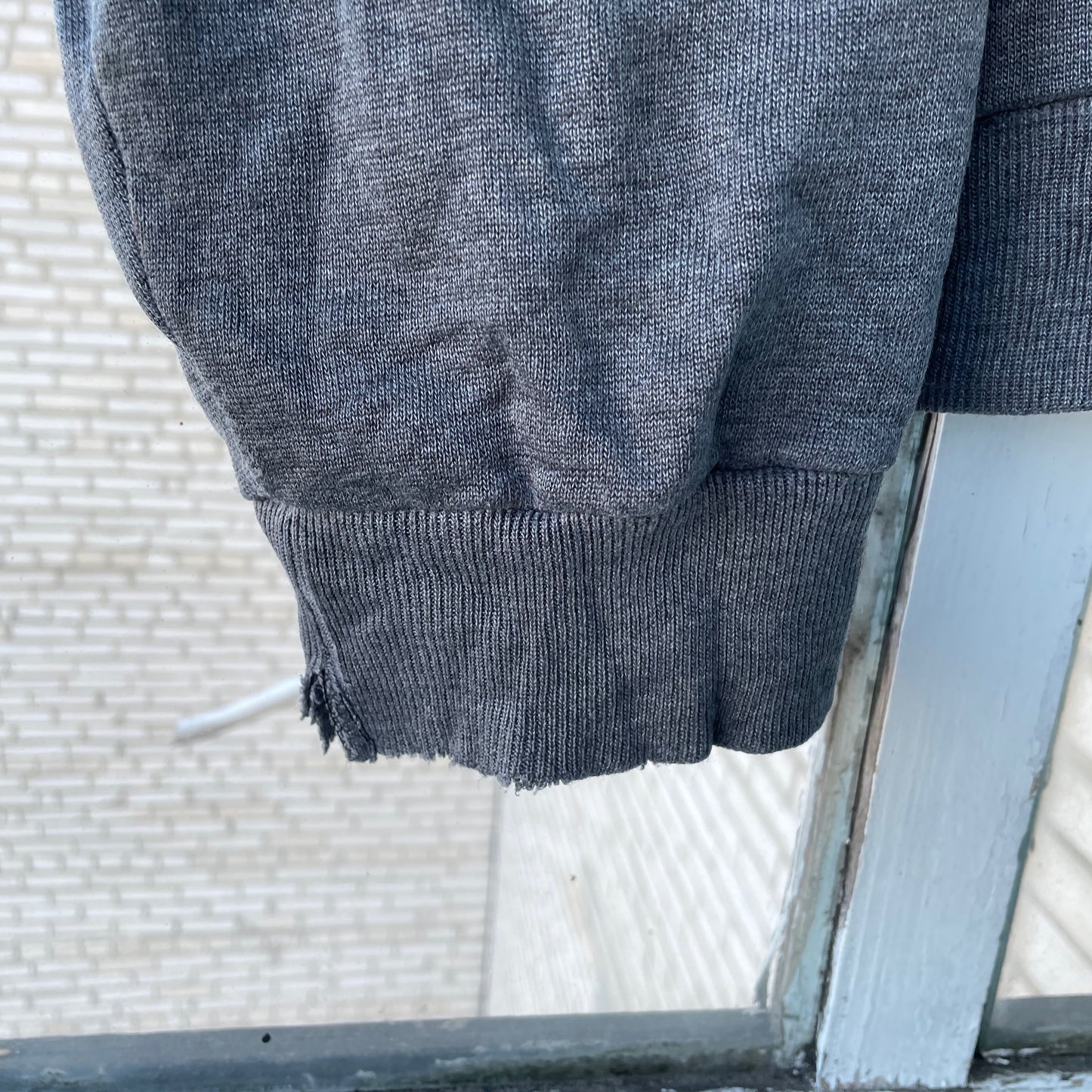 Vintage Valentino Jeans Sweater – Dark Gray Embroidered Logo | 90s Italian Designer Knitwear XL