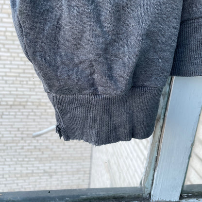Vintage Valentino Jeans Sweater – Dark Gray Embroidered Logo | 90s Italian Designer Knitwear XL