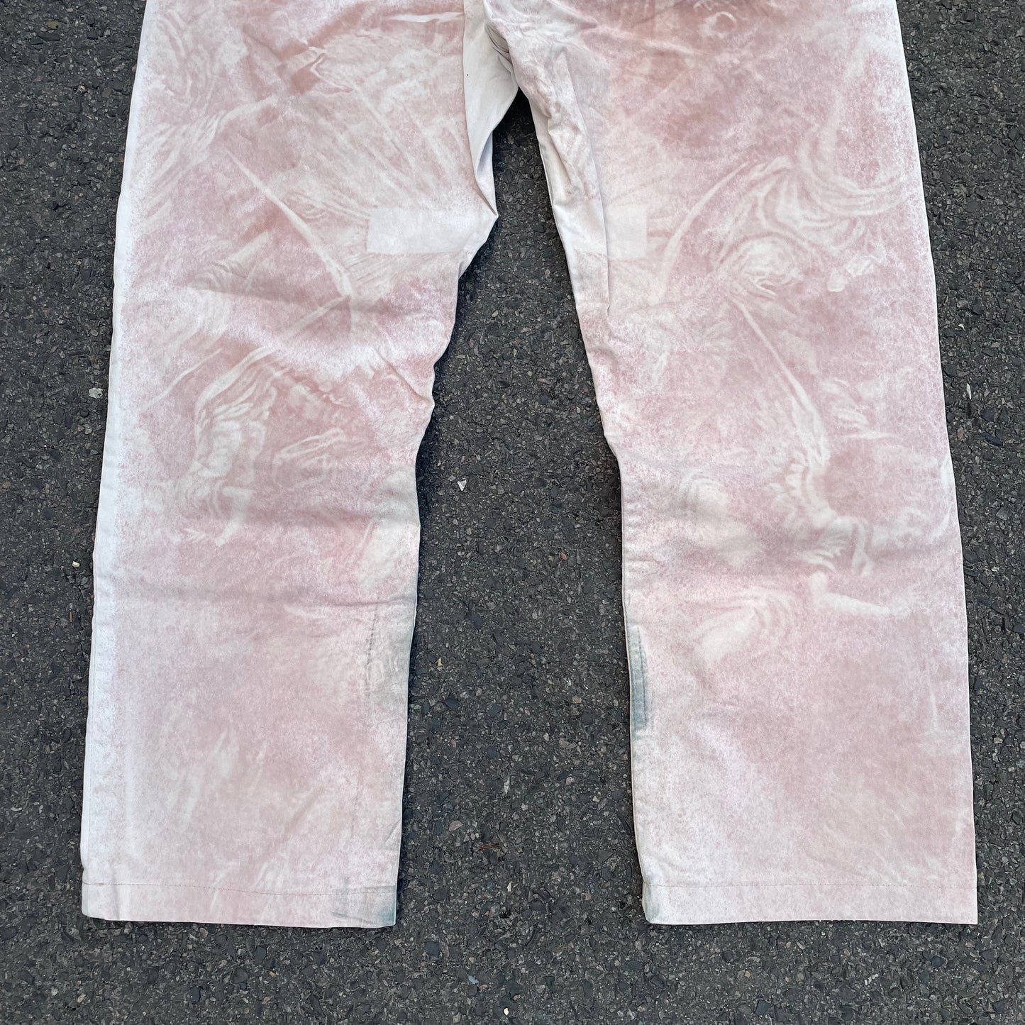 Custom Levi’s Bohemian Abstract Print Jeans – Light Washed Denim | 1 of 1 Reworked Art