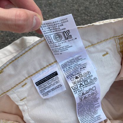 Custom Levi’s Bohemian Abstract Print Jeans – Light Washed Denim | 1 of 1 Reworked Art