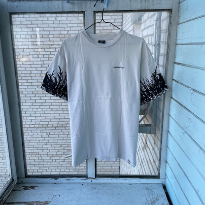 Custom Y2K Graphic Tee – White Oversized with Root Sleeve Print | Vintage Streetwear 1 of 1