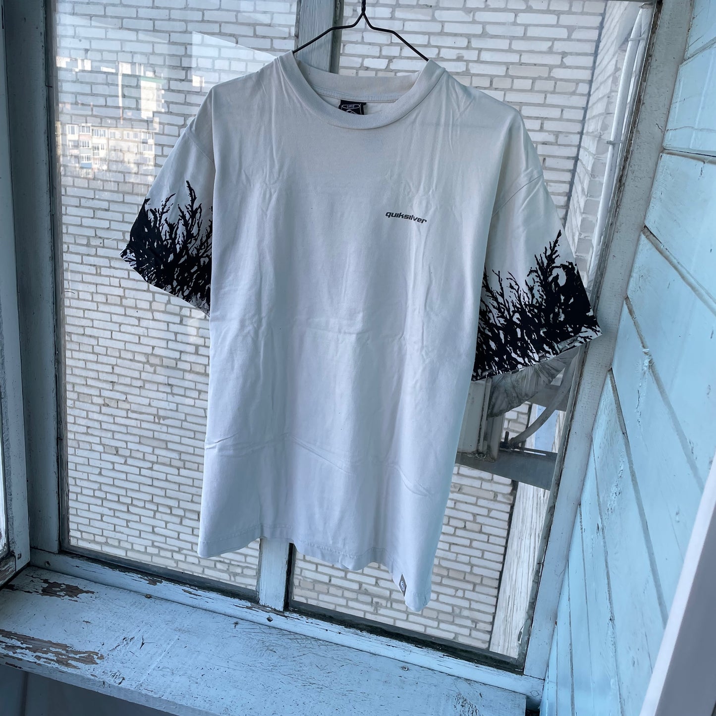 Custom Y2K Graphic Tee – White Oversized with Root Sleeve Print | Vintage Streetwear 1 of 1
