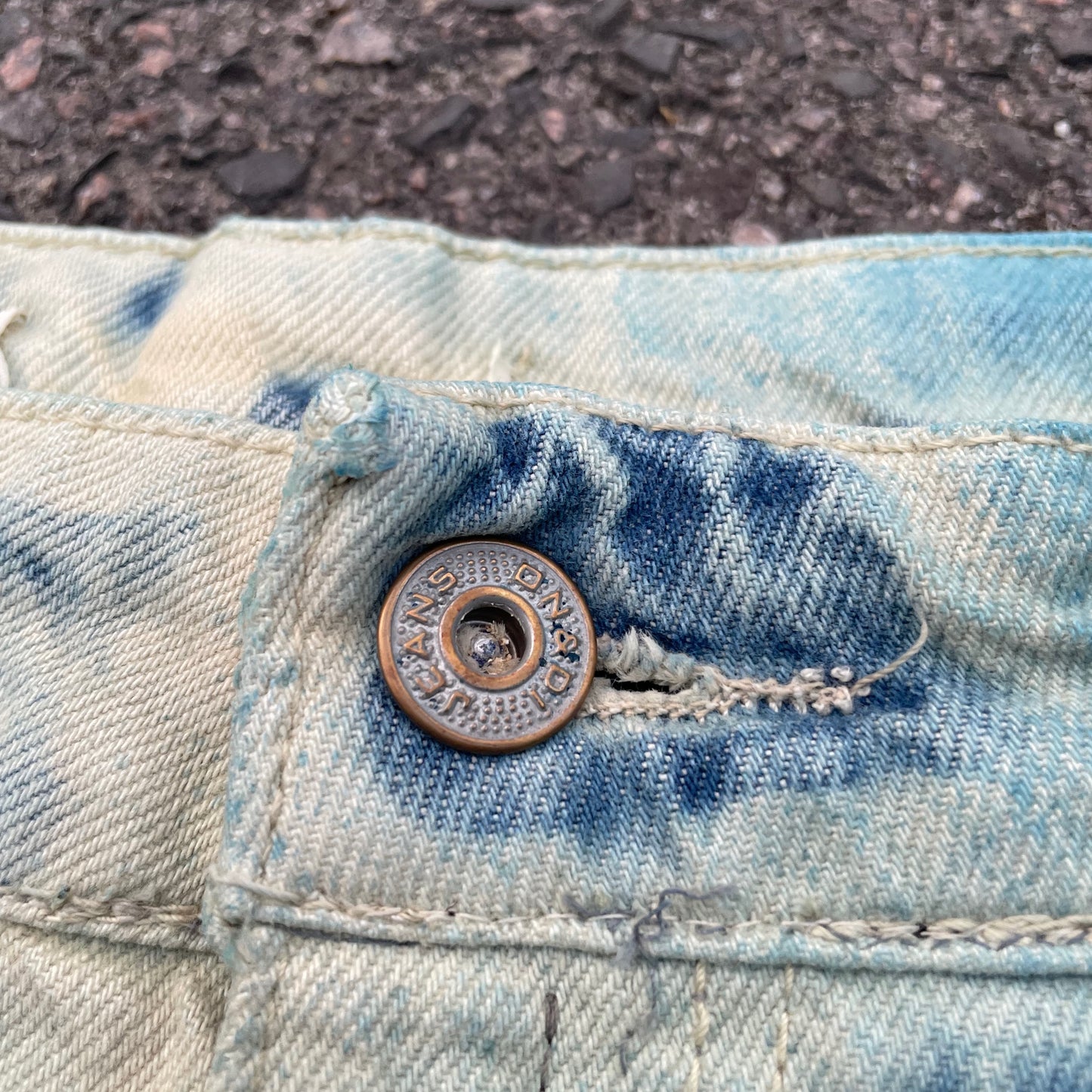 Custom Blue Cloud Dye Jeans – Unique Hand-Dyed Denim | 1 of 1 Art Piece