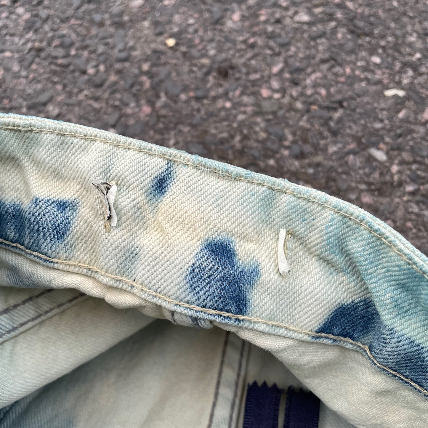 Custom Blue Cloud Dye Jeans – Unique Hand-Dyed Denim | 1 of 1 Art Piece